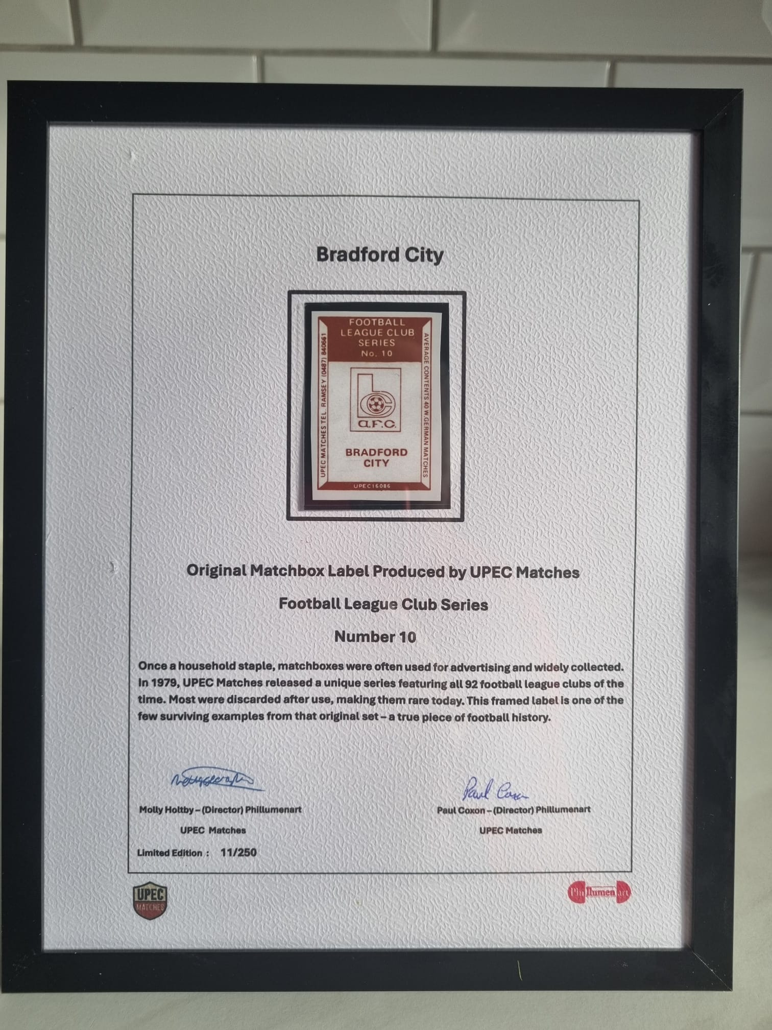 Bradford City Football Club Limited Edition Label